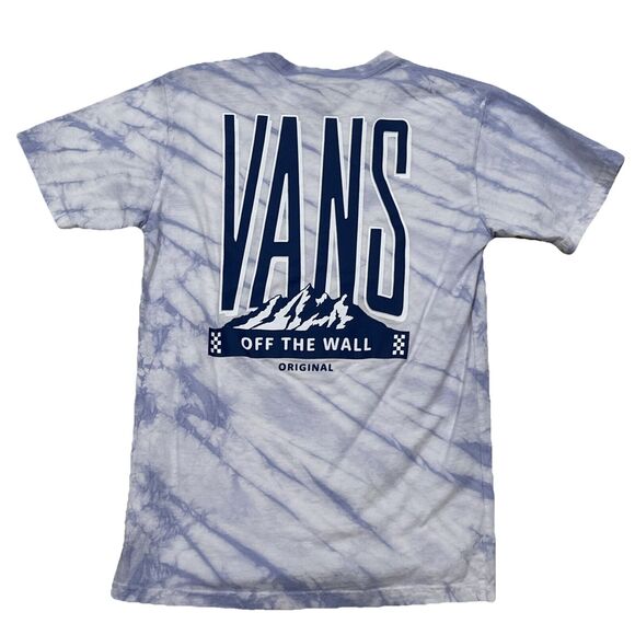 Vans Off The Wall Women’s S Shirt Purple White Tie-Dye Large Logo Grunge Style - Picture 1 of 8